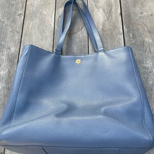Dagne Dover Allyn Leather Tote Blue
